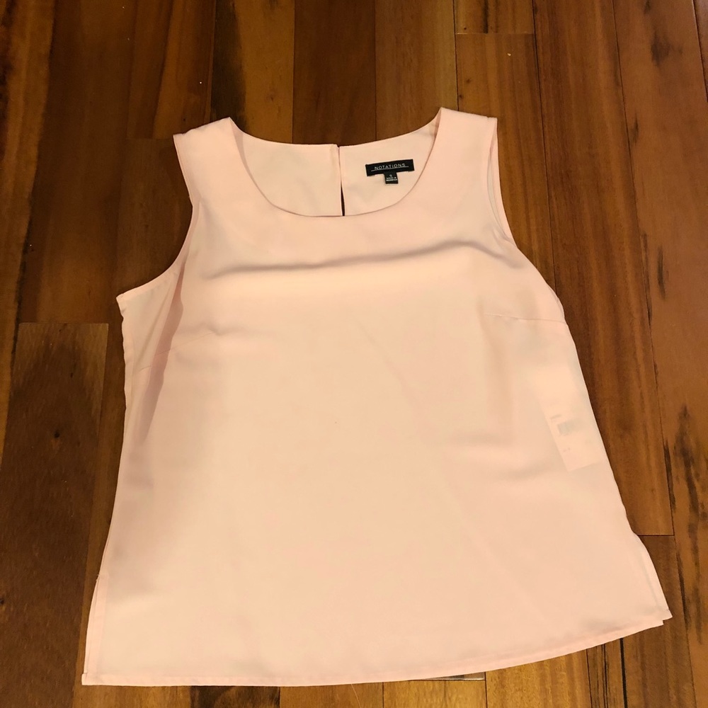 Notations Pink polyester tank size s with tags
